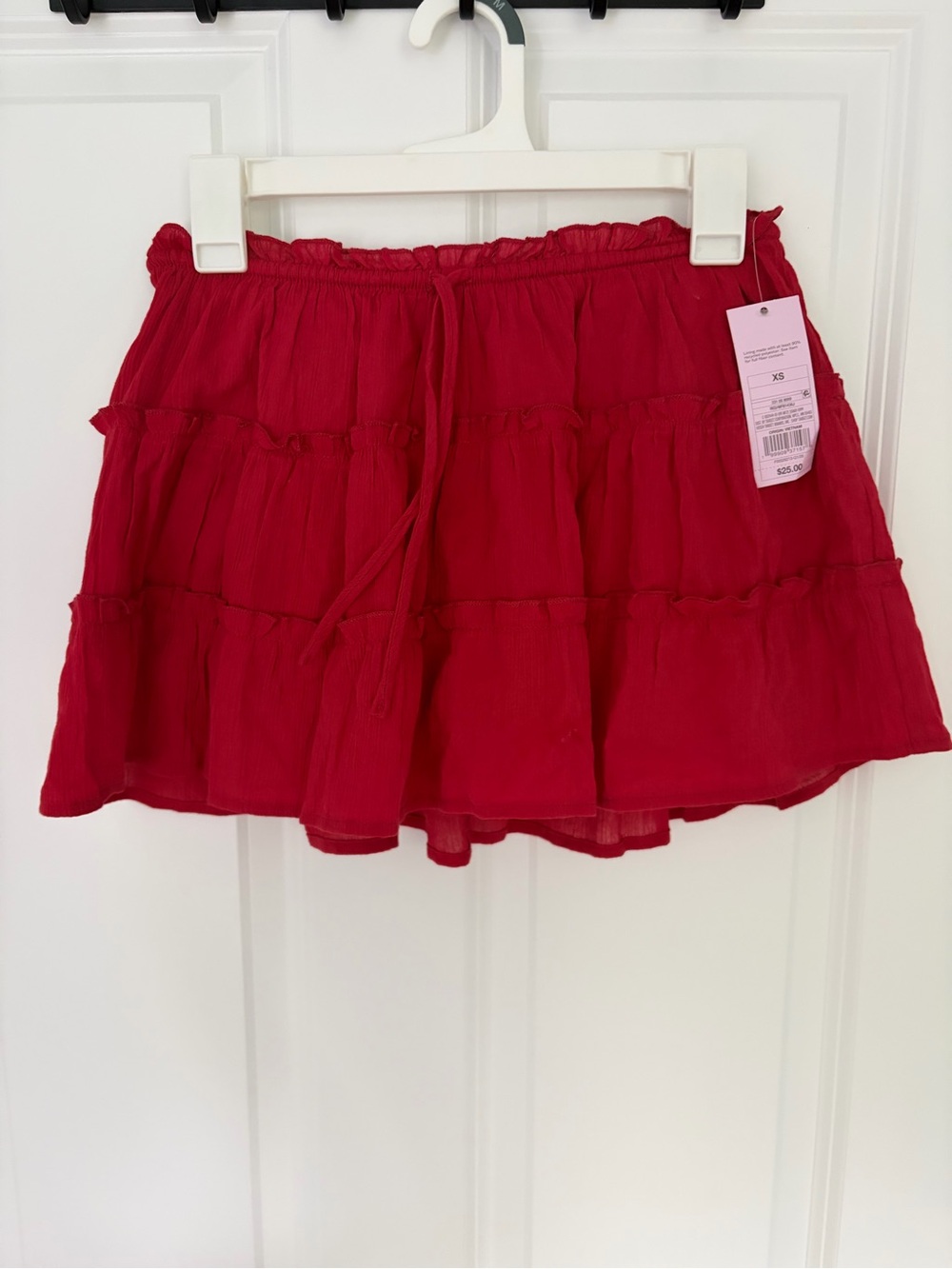 Red Tiered Mini Skort
